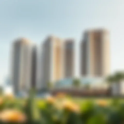 Stunning exterior view of Amal Tower showcasing its architectural design
