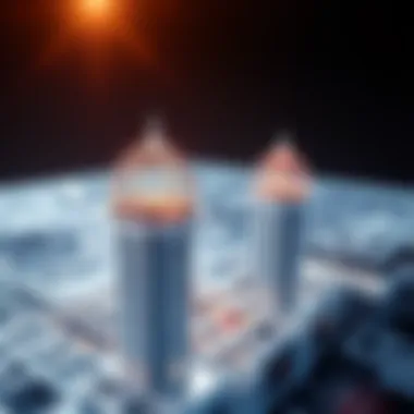 Architectural blueprint highlighting the structural design of dome towers