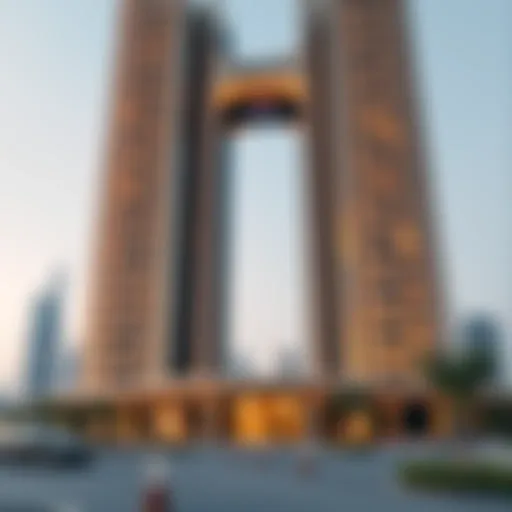 Exterior view of the Bugatti Tower showcasing its unique architectural design.