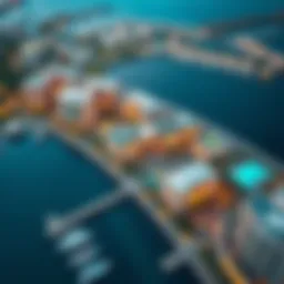 Aerial view of The Cove's luxurious architecture