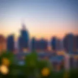 Luxurious Dubai Liwan skyline at sunset