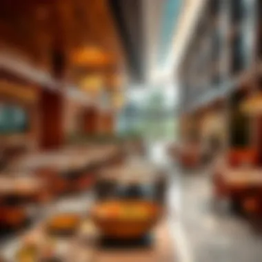 A serene dining area in the Golden Mile Galleria featuring diverse culinary options