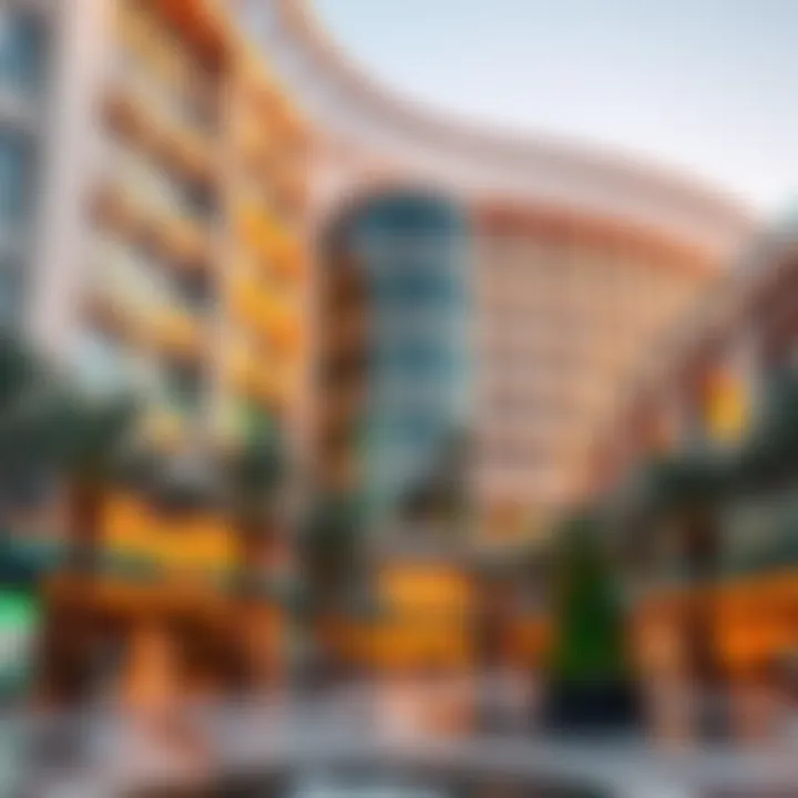 An elegant view of the Golden Mile Galleria showcasing its modern architectural design