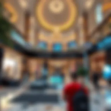 A vibrant shopping experience within the Golden Mile Galleria filled with luxury brands