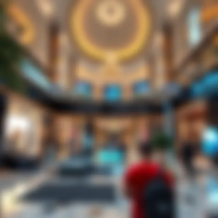 A vibrant shopping experience within the Golden Mile Galleria filled with luxury brands