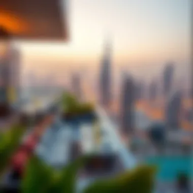 Panoramic Rooftop Views from the Nadd Residence Breathtaking rooftop terrace offering panoramic views of Dubai