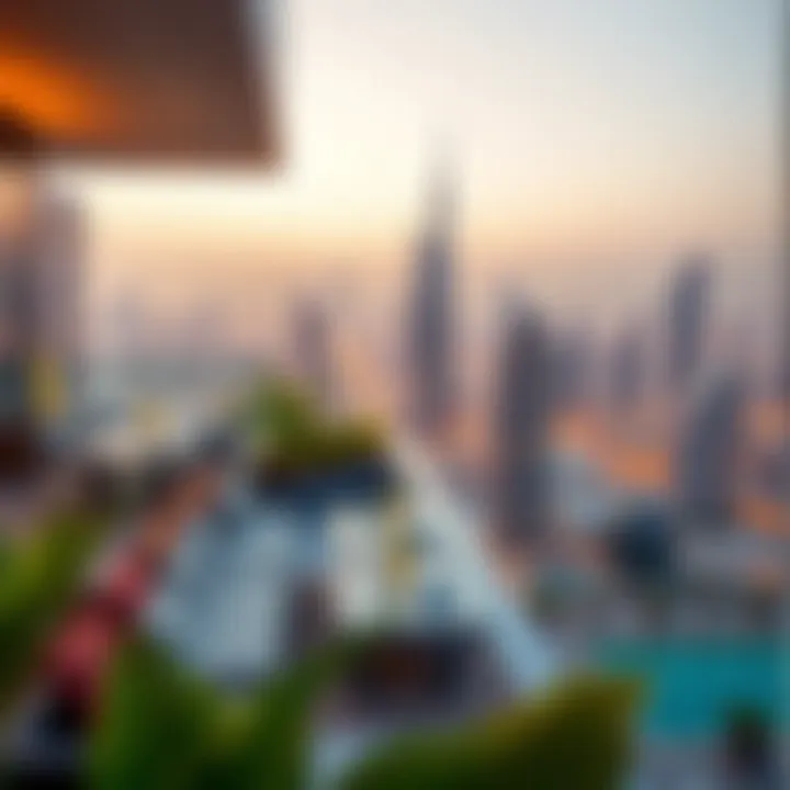 Panoramic Rooftop Views from the Nadd Residence Breathtaking rooftop terrace offering panoramic views of Dubai