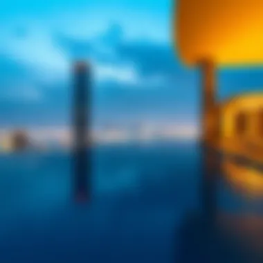 Infinity pool with a skyline view atop the Onyx Tower