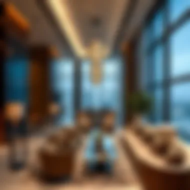 Stylish lounge and social area within the Onyx Tower