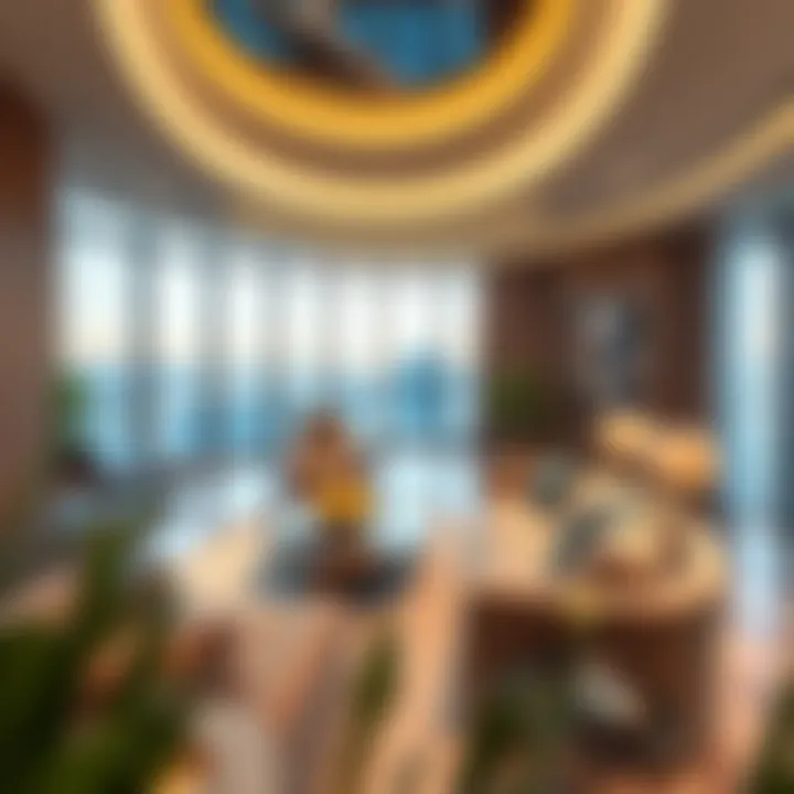 Luxurious interior of a penthouse suite in the Onyx Tower