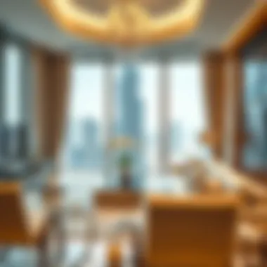 Luxuriously designed living room interior in Burj Khalifa