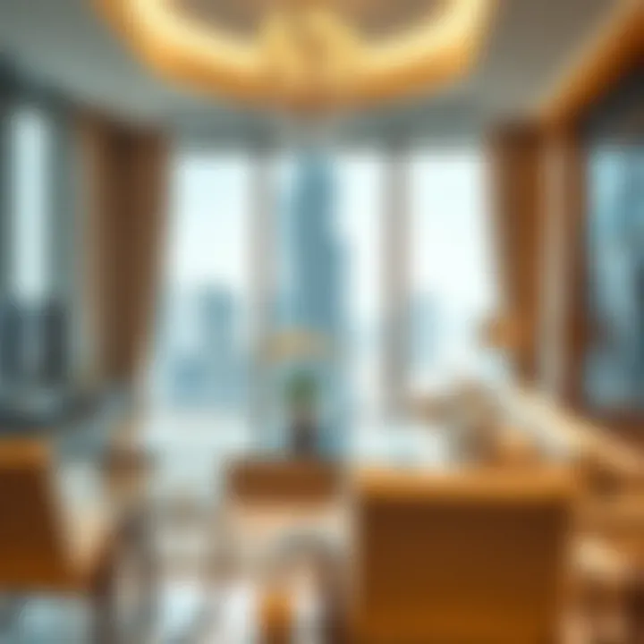 Luxuriously designed living room interior in Burj Khalifa