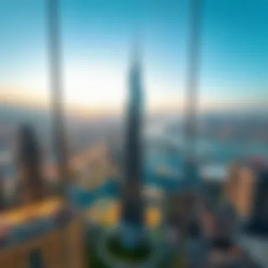 Panoramic view from a high-floor apartment in Burj Khalifa
