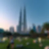 Stunning view of Burj Khalifa from a nearby park
