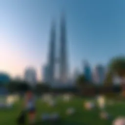Stunning view of Burj Khalifa from a nearby park