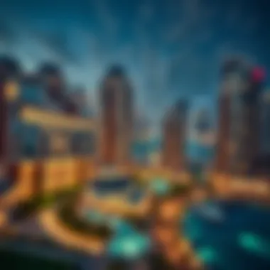 Aerial view of Pullman Jumeirah Lakes Towers showcasing its stunning architecture