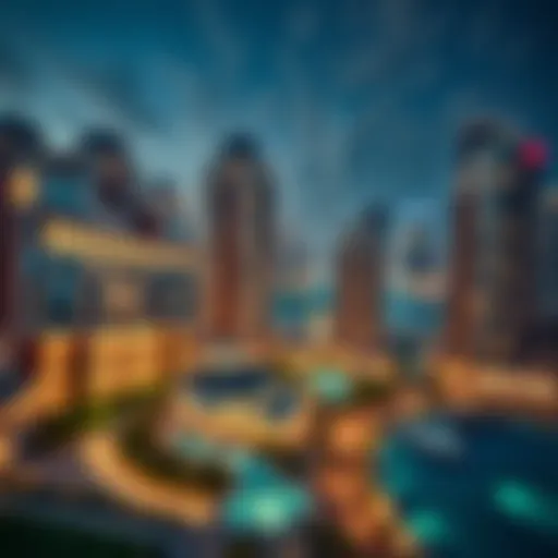 Aerial view of Pullman Jumeirah Lakes Towers showcasing its stunning architecture