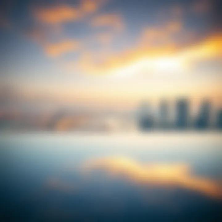 Infinity pool with city skyline in the background at Pullman Jumeirah Lakes Towers