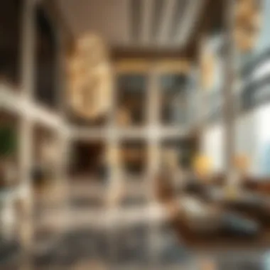 Luxurious lobby area of Pullman Jumeirah Lakes Towers with elegant decor