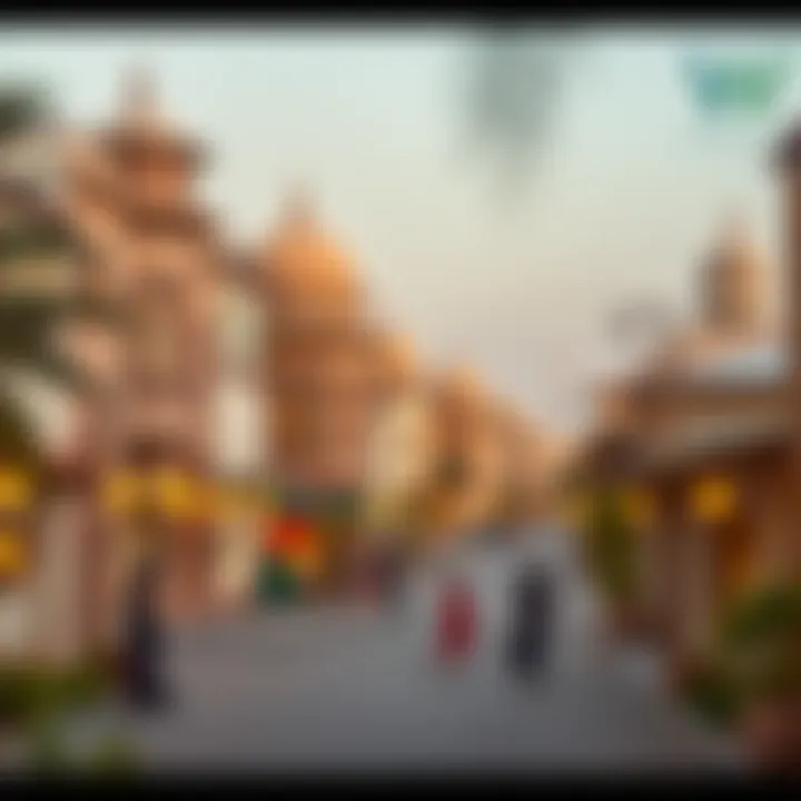 Cultural landmarks and community spaces in Warsan illustrating diversity