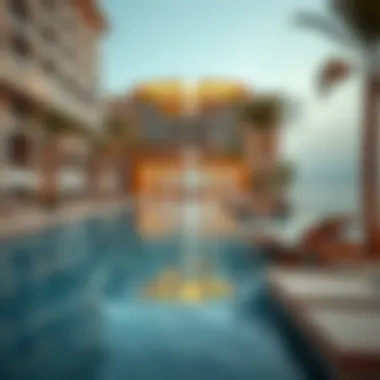 Luxurious Poolside Experience at Fairmont Abu Dhabi Marina Luxurious poolside area at Fairmont Abu Dhabi Marina with sun loungers
