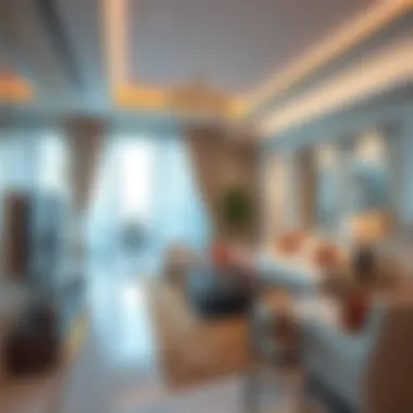 Luxurious interior of a living room in Faltaat Building