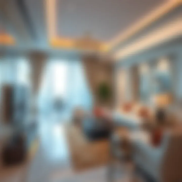 Luxurious interior of a living room in Faltaat Building