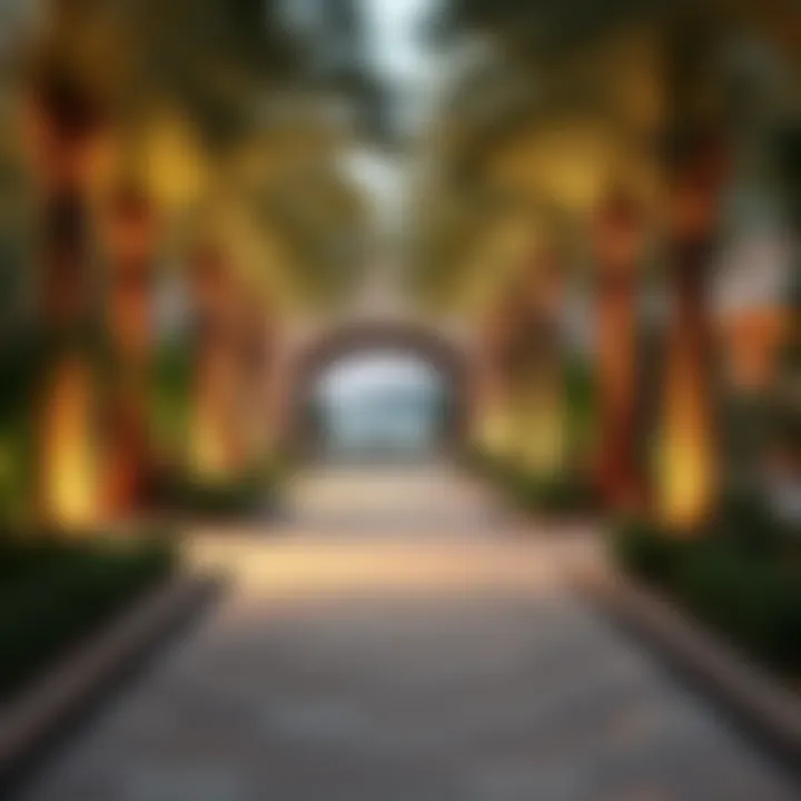 Beautifully designed pathways in Jebel Ali gardens