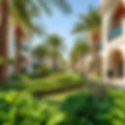 Lush greenery in the gardens of Jebel Ali