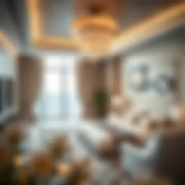 Luxurious interior of a penthouse suite in Garhoud Tower 1