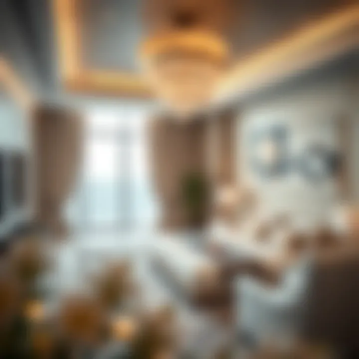 Luxurious interior of a penthouse suite in Garhoud Tower 1