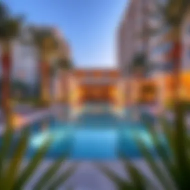 Inviting Pool Oasis at Golden Sands Beautifully designed pool area at Golden Sands Hotel Apartments