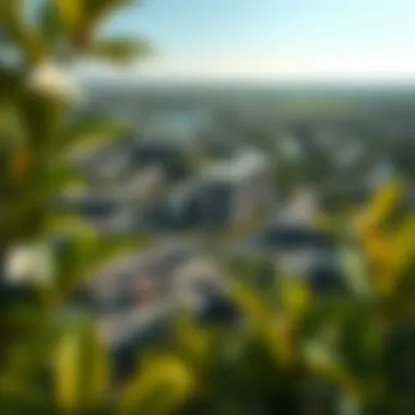 Aerial View of Hartland Greens Aerial view of the Hartland Greens community surrounded by lush greenery