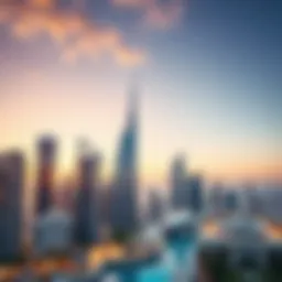 Stunning skyline view of Dubai featuring luxury high-rise apartments