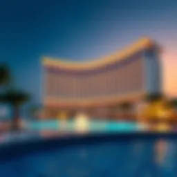 Stunning view of Kempinski Hotel Dubai Palm showcasing its architectural grandeur