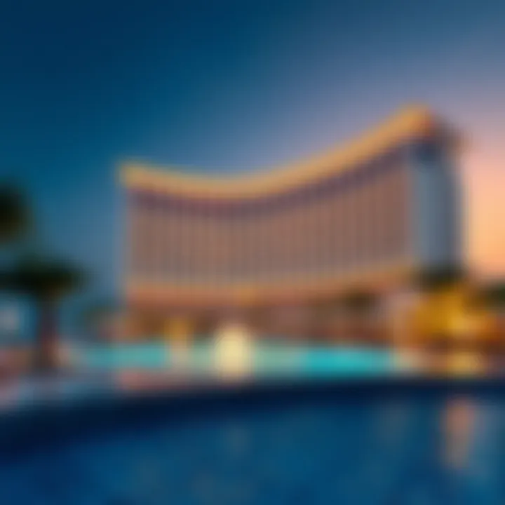 Architectural Grandeur of Kempinski Hotel Dubai Palm Stunning view of Kempinski Hotel Dubai Palm showcasing its architectural grandeur