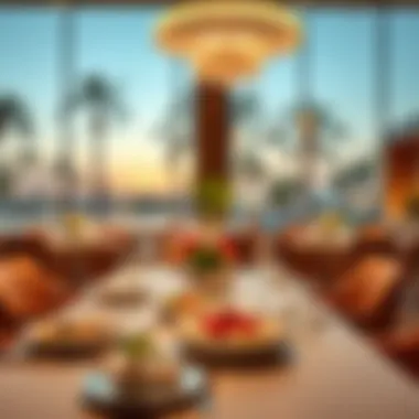 Luxurious Dining Experience at Kempinski Hotel Dubai Palm Luxurious dining setting within Kempinski Hotel Dubai Palm featuring exquisite dishes