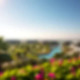 A panoramic view of Lulu Al Nahda Park showcasing lush greenery and modern architecture