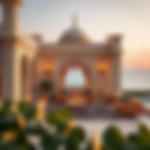 Elegant Majlis setting by the sea with intricate designs