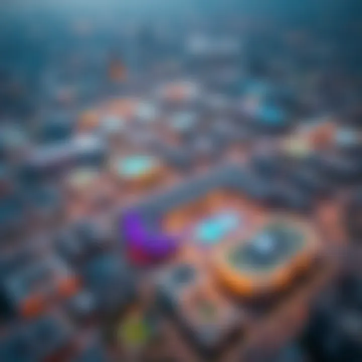 Aerial view of the vibrant Dubai Sports City showcasing its sprawling facilities