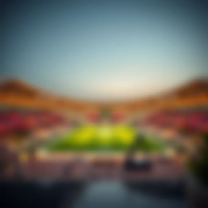 Iconic sports venues within Dubai Sports City highlighting its architectural excellence