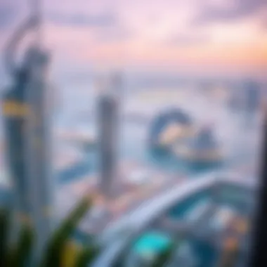 Breathtaking Marina Views from the Balcony Panoramic view of Dubai Marina from the tower's balcony