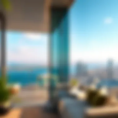 Luxury Living with Scenic Views Breathtaking view from Marina Vista Tower 2 balcony emphasizing luxury lifestyle