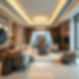 Luxurious living area in a furnished apartment