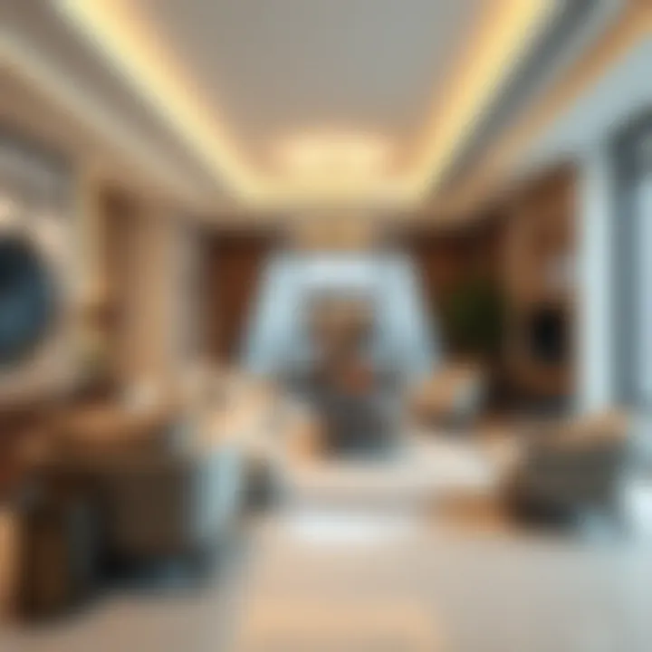 Luxurious living area in a furnished apartment