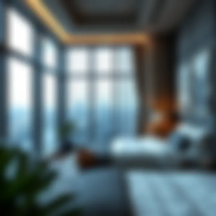 Serene bedroom interior of a furnished apartment