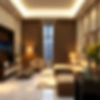 Elegant Interior of Nad Al Hamar Apartment Elegant interior design of a luxury apartment in Nad Al Hamar