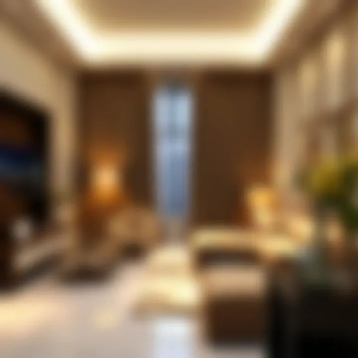 Elegant Interior of Nad Al Hamar Apartment Elegant interior design of a luxury apartment in Nad Al Hamar