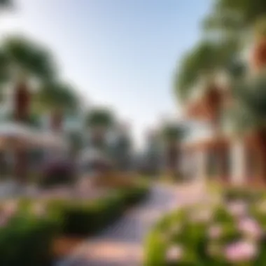 Landscaped Gardens of Nad Al Hamar Beautiful landscaped gardens surrounding Nad Al Hamar residences