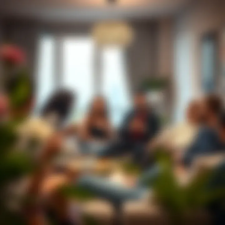 Diverse group of friends enjoying a shared living space